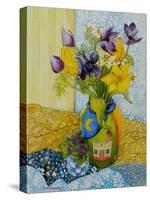 Tulips and Anemones with a Pot of Violets, 2010-Joan Thewsey-Stretched Canvas