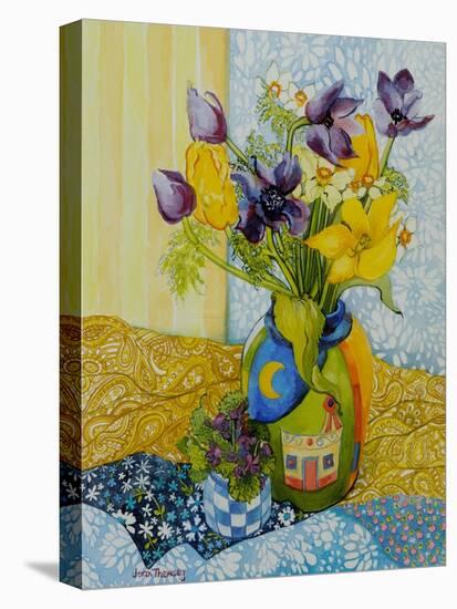 Tulips and Anemones with a Pot of Violets, 2010-Joan Thewsey-Stretched Canvas