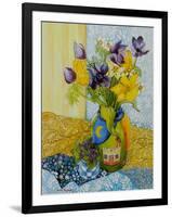 Tulips and Anemones with a Pot of Violets, 2010-Joan Thewsey-Framed Giclee Print