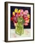 Tulips and Bluebells in a Rectangular Glass Tub, 2001-Joan Thewsey-Framed Premium Giclee Print