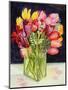 Tulips and Bluebells in a Rectangular Glass Tub, 2001-Joan Thewsey-Mounted Giclee Print