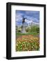 Tulips and George Washington statue, Boston, Massachusetts, USA-Russ Bishop-Framed Photographic Print