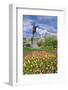 Tulips and George Washington statue, Boston, Massachusetts, USA-Russ Bishop-Framed Photographic Print