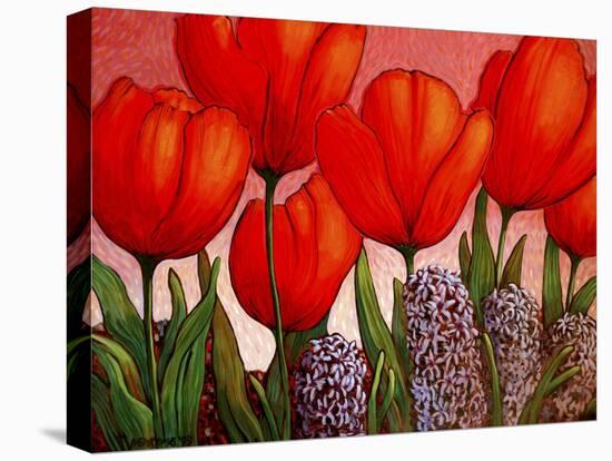 Tulips and Hyacinths-John Newcomb-Stretched Canvas
