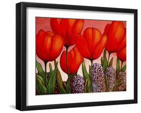 Tulips and Hyacinths-John Newcomb-Framed Giclee Print