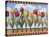 Tulips and Insects-Lisa Audit-Stretched Canvas