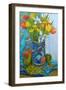 Tulips and Iris in a Japanese Vase, with Fruit and Textiles-Joan Thewsey-Framed Giclee Print