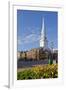 Tulips and North Church in Market Square. Portsmouth, New Hampshire-Jerry & Marcy Monkman-Framed Photographic Print