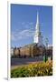 Tulips and North Church in Market Square. Portsmouth, New Hampshire-Jerry & Marcy Monkman-Framed Photographic Print