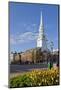 Tulips and North Church in Market Square. Portsmouth, New Hampshire-Jerry & Marcy Monkman-Mounted Photographic Print