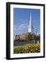 Tulips and North Church in Market Square. Portsmouth, New Hampshire-Jerry & Marcy Monkman-Framed Photographic Print