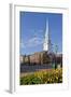 Tulips and North Church in Market Square. Portsmouth, New Hampshire-Jerry & Marcy Monkman-Framed Photographic Print