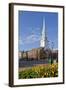 Tulips and North Church in Market Square. Portsmouth, New Hampshire-Jerry & Marcy Monkman-Framed Photographic Print