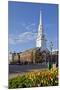 Tulips and North Church in Market Square. Portsmouth, New Hampshire-Jerry & Marcy Monkman-Mounted Photographic Print