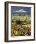 Tulips and Pear Orchard Below Mt. Hood-John McAnulty-Framed Photographic Print