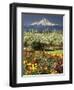 Tulips and Pear Orchard Below Mt. Hood-John McAnulty-Framed Photographic Print