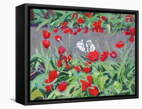 Tulips and reflection,2017-Andrew Macara-Framed Stretched Canvas