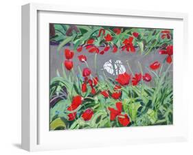 Tulips and reflection,2017-Andrew Macara-Framed Giclee Print