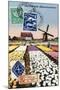 Tulips and Windmills, Dutch Vintage Postcard Collage-Piddix-Mounted Art Print