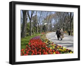 Tulips Bloom in Gulhane Park, Istanbul, Turkey-Julian Love-Framed Photographic Print