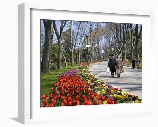 Tulips Bloom in Gulhane Park, Istanbul, Turkey-Julian Love-Framed Photographic Print