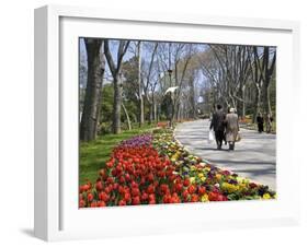 Tulips Bloom in Gulhane Park, Istanbul, Turkey-Julian Love-Framed Photographic Print