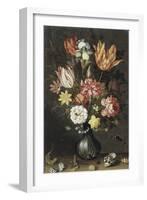 Tulips, Carnations, an Iris-Balthasar van der Ast-Framed Giclee Print