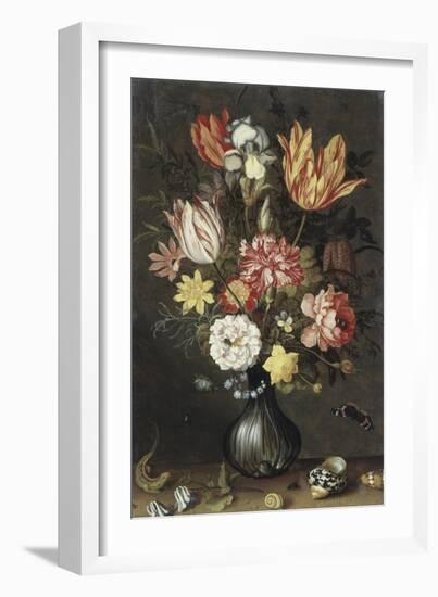 Tulips, Carnations, an Iris-Balthasar van der Ast-Framed Giclee Print