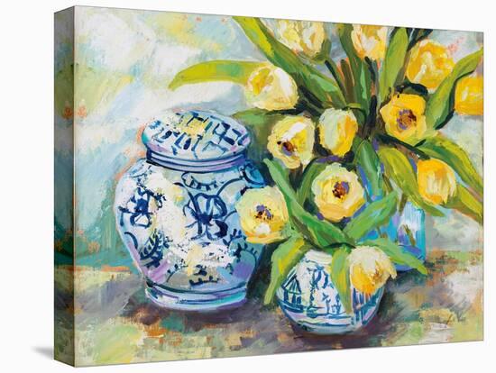 Tulips Chinoiserie-Jeanette Vertentes-Stretched Canvas
