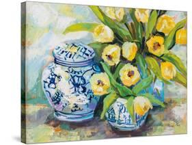 Tulips Chinoiserie-Jeanette Vertentes-Stretched Canvas