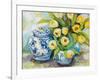 Tulips Chinoiserie-Jeanette Vertentes-Framed Art Print