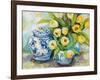 Tulips Chinoiserie-Jeanette Vertentes-Framed Art Print