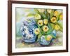 Tulips Chinoiserie-Jeanette Vertentes-Framed Art Print