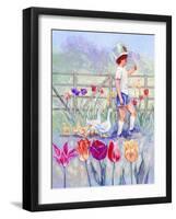 Tulips Garden Gates-Judy Mastrangelo-Framed Giclee Print