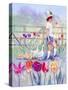 Tulips Garden Gates-Judy Mastrangelo-Stretched Canvas