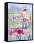 Tulips Garden Gates-Judy Mastrangelo-Framed Stretched Canvas