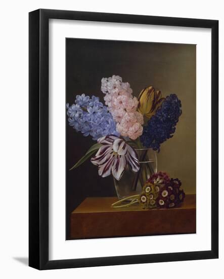 Tulips, Hyacinths and Violets, 1829-Johan Laurents Jensen-Framed Giclee Print