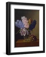 Tulips, Hyacinths and Violets, 1829-Johan Laurents Jensen-Framed Giclee Print