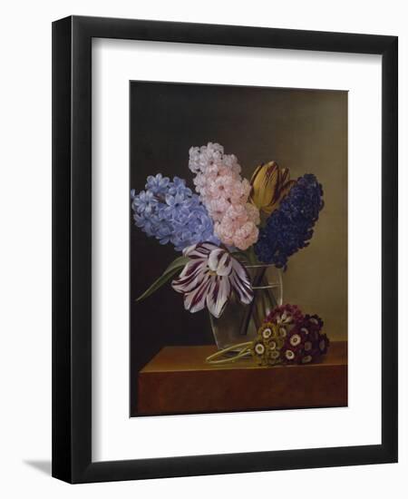 Tulips, Hyacinths and Violets, 1829-Johan Laurents Jensen-Framed Giclee Print