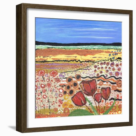 Tulips in a Field-Caroline Duncan-Framed Giclee Print