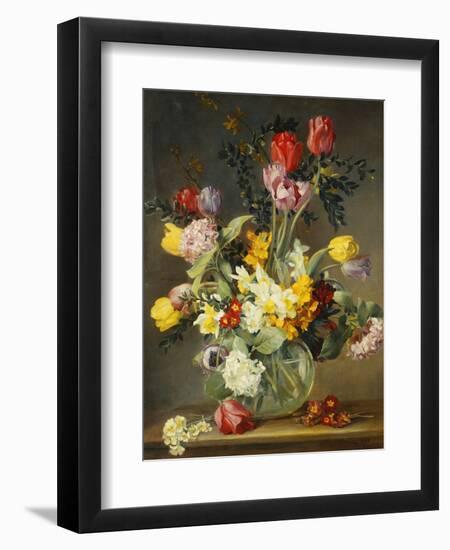 Tulips in a Glass Vase-Albert Williams-Framed Giclee Print
