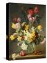 Tulips in a Glass Vase-Albert Williams-Stretched Canvas