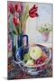 Tulips in a Jug,With a Glass Bowl 2003-Joan Thewsey-Mounted Giclee Print