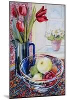 Tulips in a Jug,With a Glass Bowl 2003-Joan Thewsey-Mounted Giclee Print