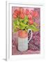 Tulips in a Pink and White Jug, 2005-Joan Thewsey-Framed Giclee Print