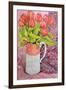 Tulips in a Pink and White Jug, 2005-Joan Thewsey-Framed Giclee Print