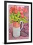 Tulips in a Pink and White Jug, 2005-Joan Thewsey-Framed Giclee Print