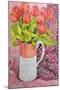 Tulips in a Pink and White Jug, 2005-Joan Thewsey-Mounted Giclee Print