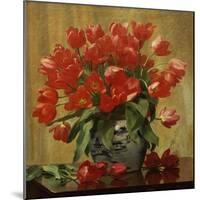 Tulips in a Porcelain Vase-Peter Johan Schou-Mounted Giclee Print