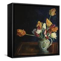 Tulips in a Staffordshire Jug, Catalogue No. 210C-Dora Carrington-Framed Stretched Canvas